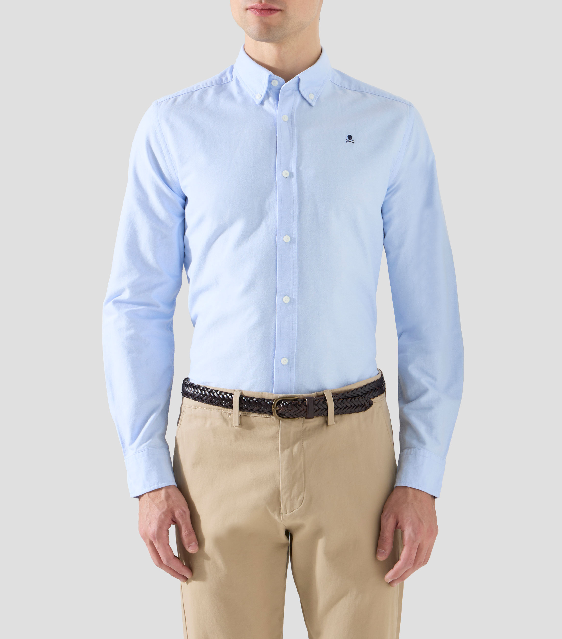 Camisa lisa manga larga Hombre